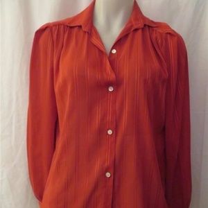 SAINT CLAIR RED STRIPED LONG SLEEVE BLOUSE - SZ 8